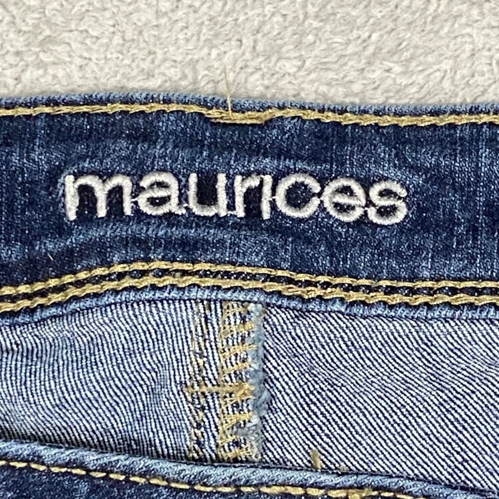 Maurices Bootcut Jeans Women 12 Dark Wash Embroidered Pockets Mid Rise Denim‎ - Picture 15 of 16
